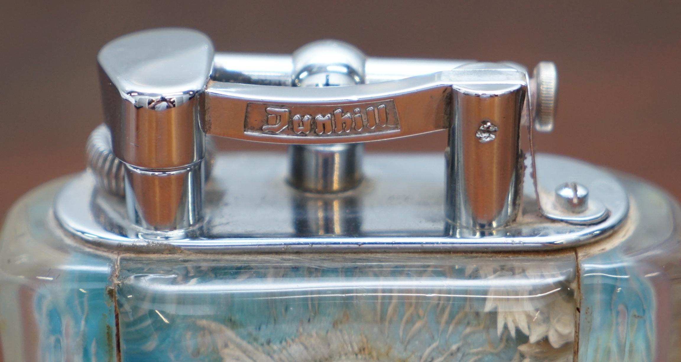 English Luxury 1950s Dunhill Aquarium Oversized Table Lighter Made in England Chrome