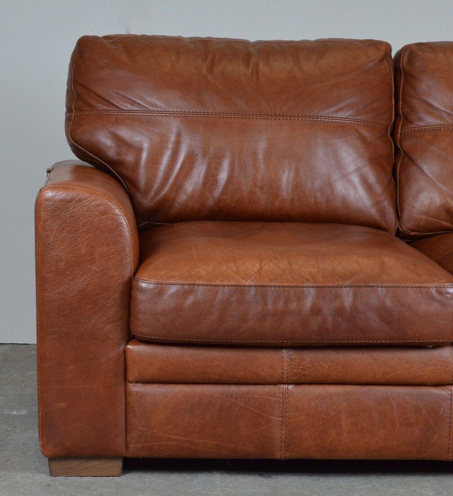 Hand-Crafted Luxury 2 Seater Viva Italian Designer Tan Leather Sofa / Armchair Available