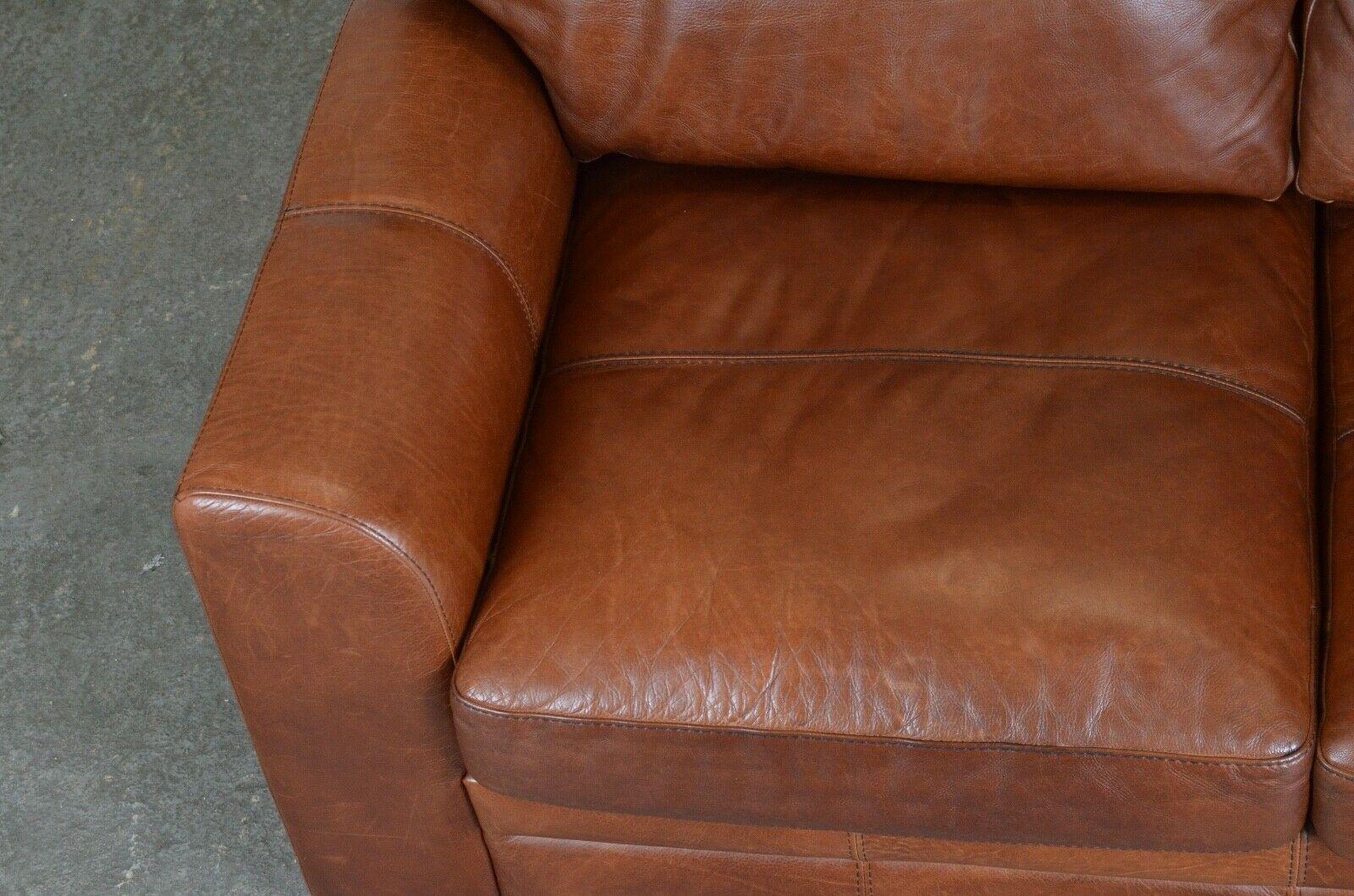 20th Century Luxury 2 Seater Viva Italian Designer Tan Leather Sofa / Armchair Available