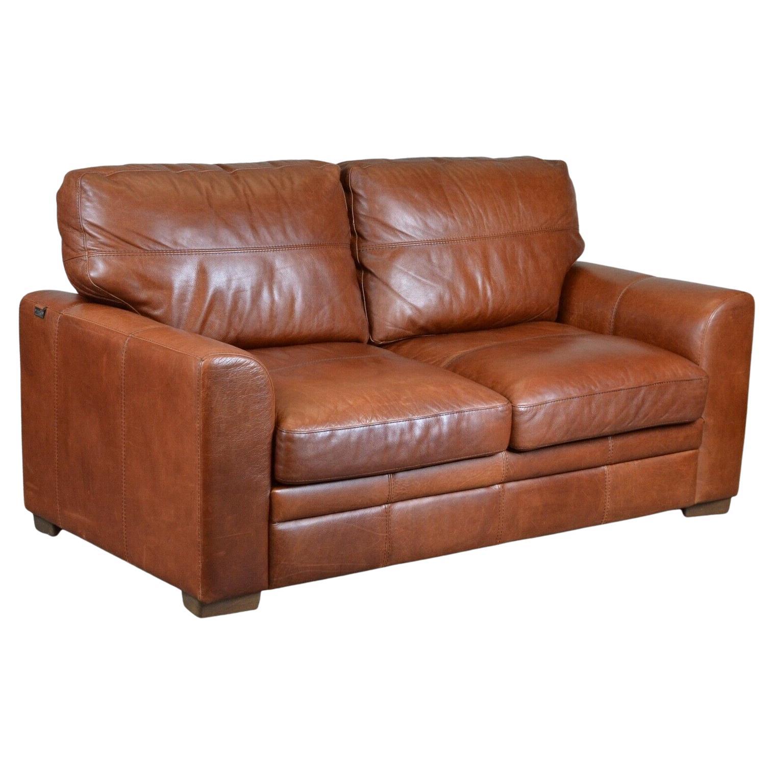Luxury 2 Seater Viva Italian Designer Tan Leather Sofa / Armchair Available