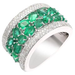 Luxury 2.63 Carat Genuine Emerald Diamond 18K White Gold Wedding Ring for Women