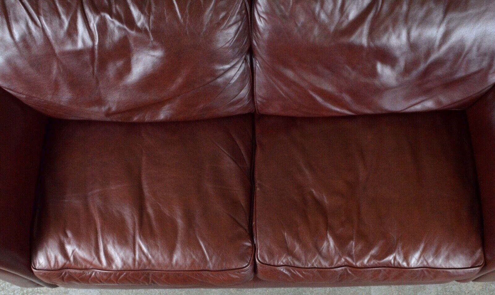 Hand-Crafted Luxury 3 Seater Heritage Brown Leather Laura Ashley Mortimer Sofa with Castors For Sale