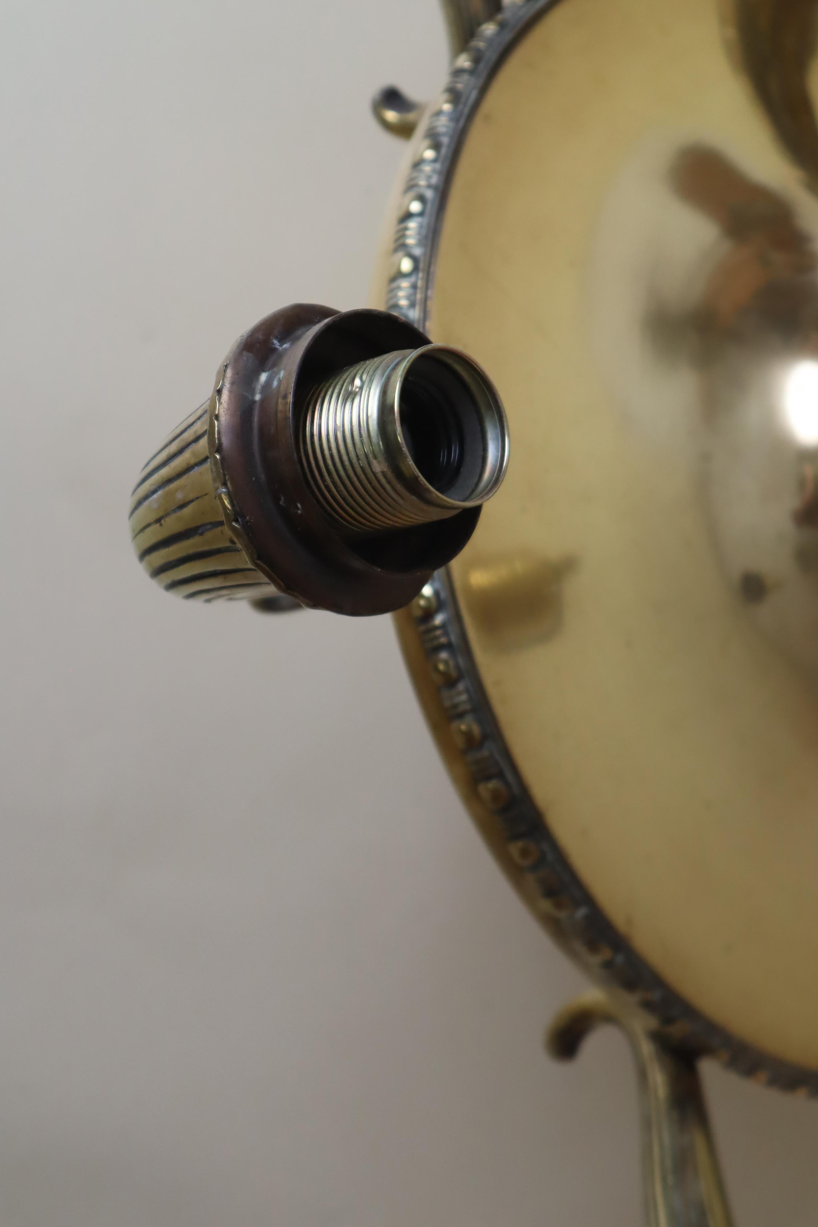 Early 20th Century Luxury Alabaster and Brass Art Nouveau Cornucopia Chandelier For Sale