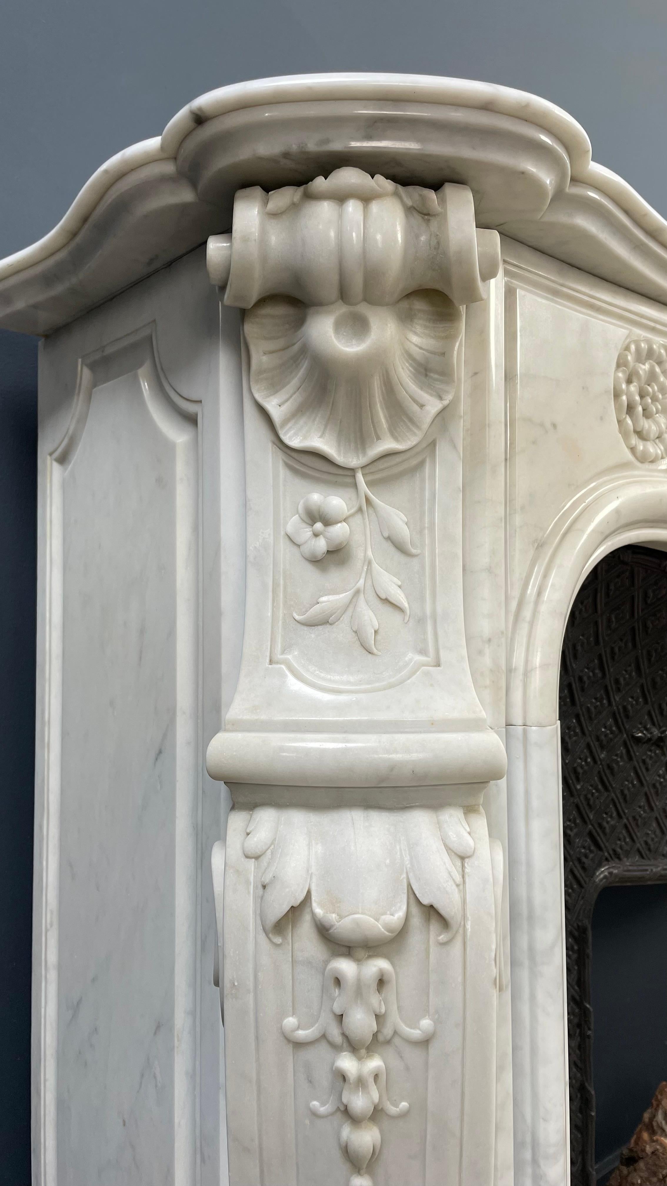 Luxury Antique French Shell Fireplace with Cast Iron Insert Fireplace FREE SHIP. 2