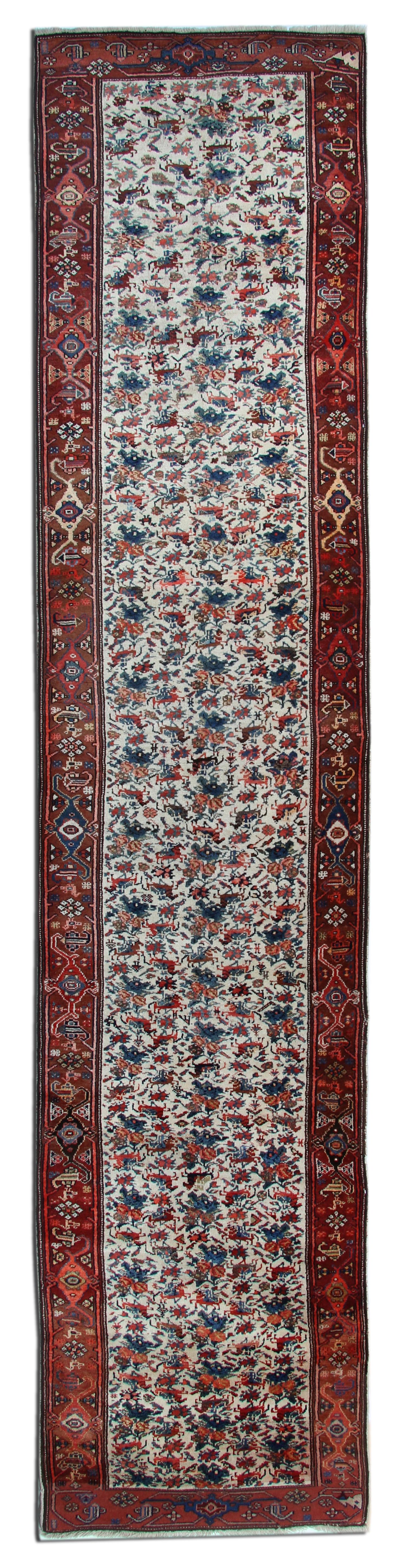 Luxus antike Läufer, handgefertigter Teppich-Läufer, Stair Läufer Orientalischer Teppich  (Pflanzlich gefärbt) im Angebot