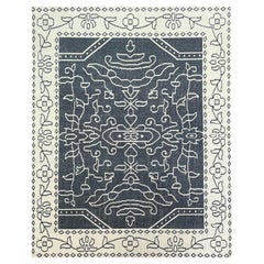 Luxury Area Rug, hand-knotted Barath Design, NZ Wool, 8 x 10 Ft.