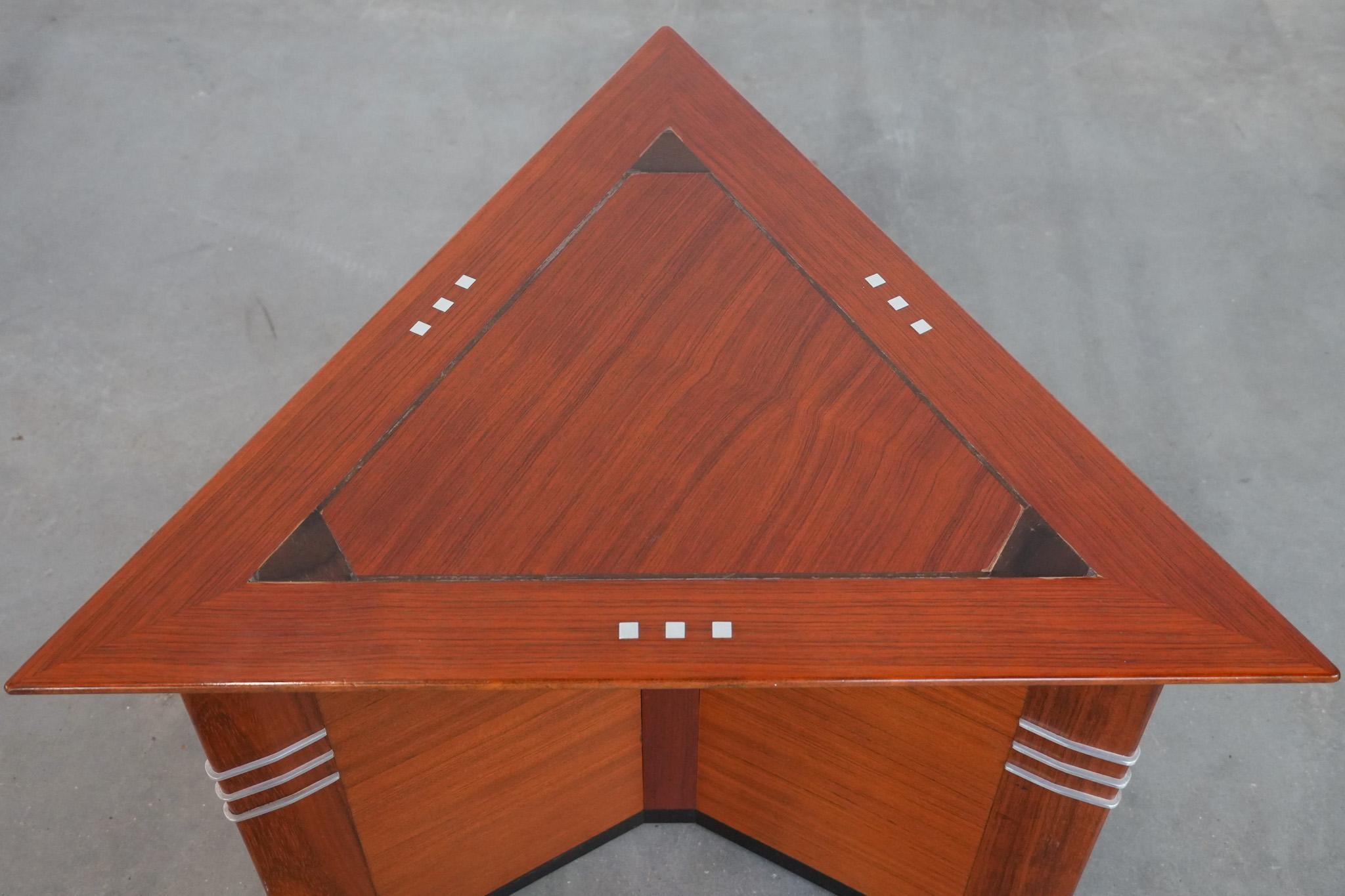 Contemporary Luxury Art Deco design side/coffee table in a triangle shape For Sale