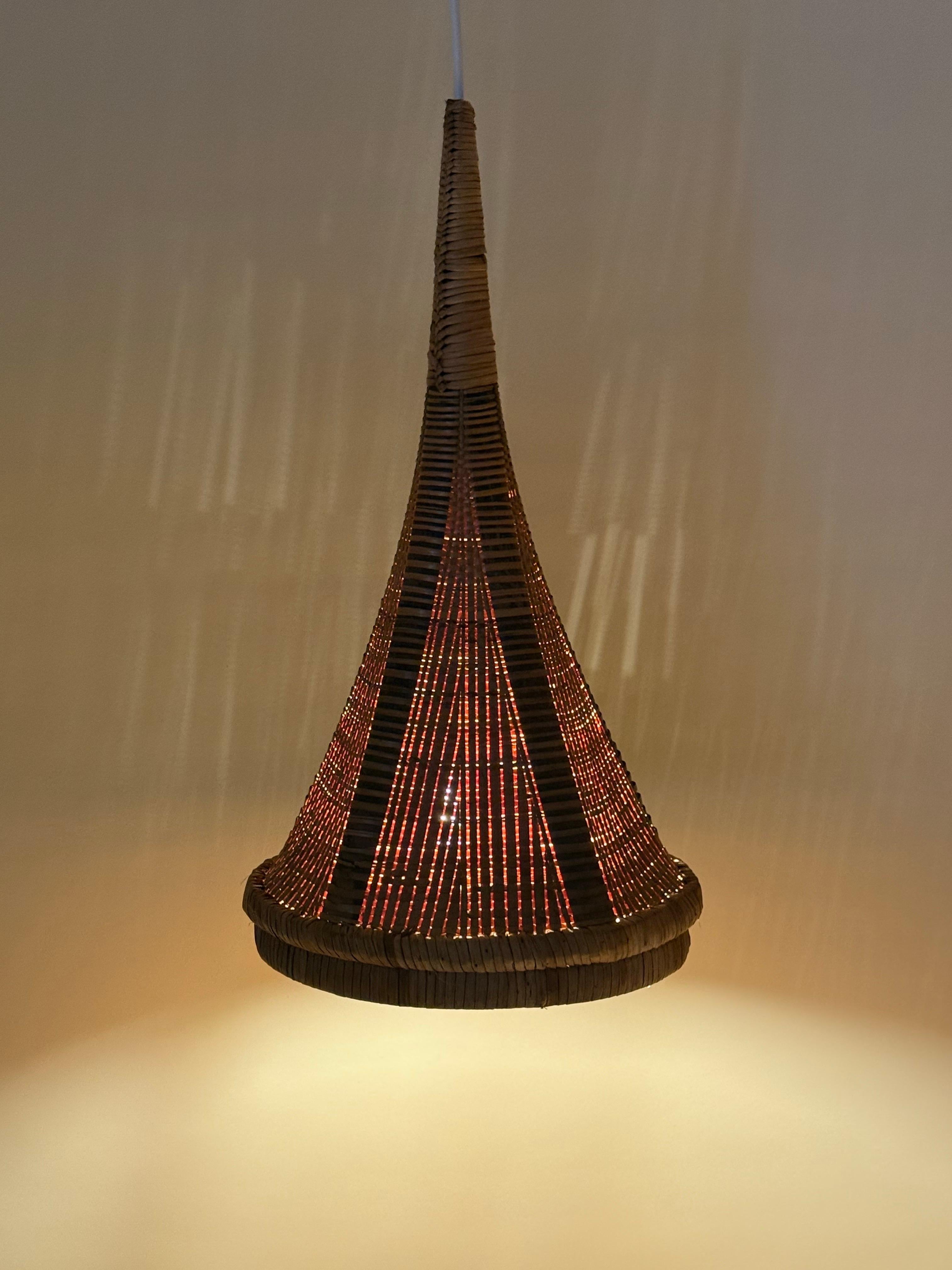 Mid-Century Modern Luxury Bambu Trumpet Hanging Lamp For Sale