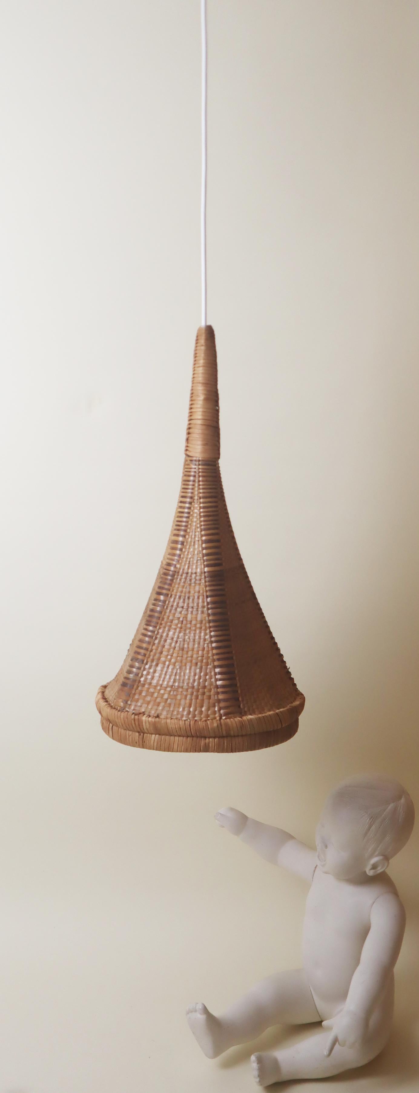 Early 20th Century Luxury Bambu Trumpet Hanging Lamp For Sale