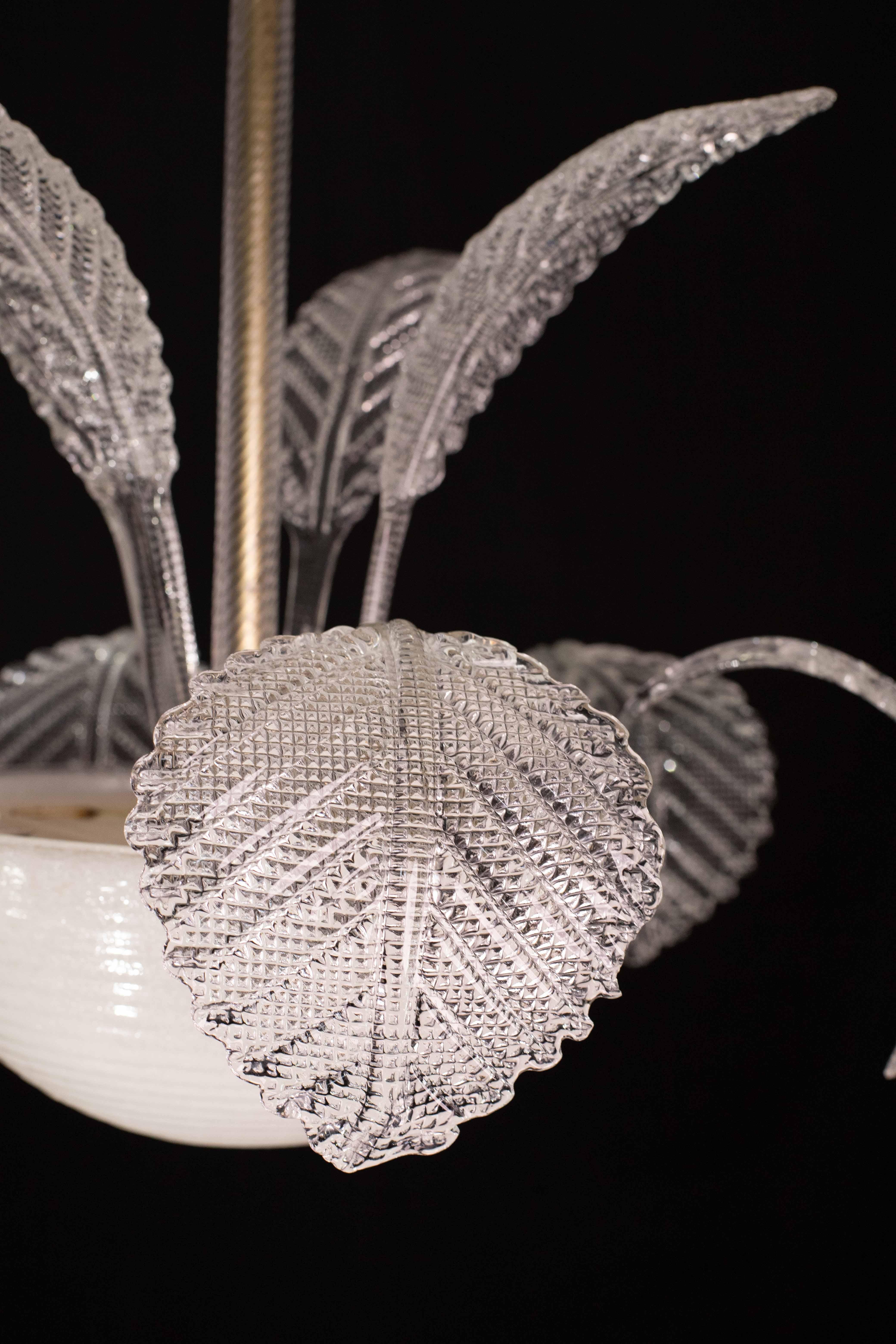 Araña de lujo Barovier & Toso, cristal Pulegoso de Murano, años 50 en venta 5