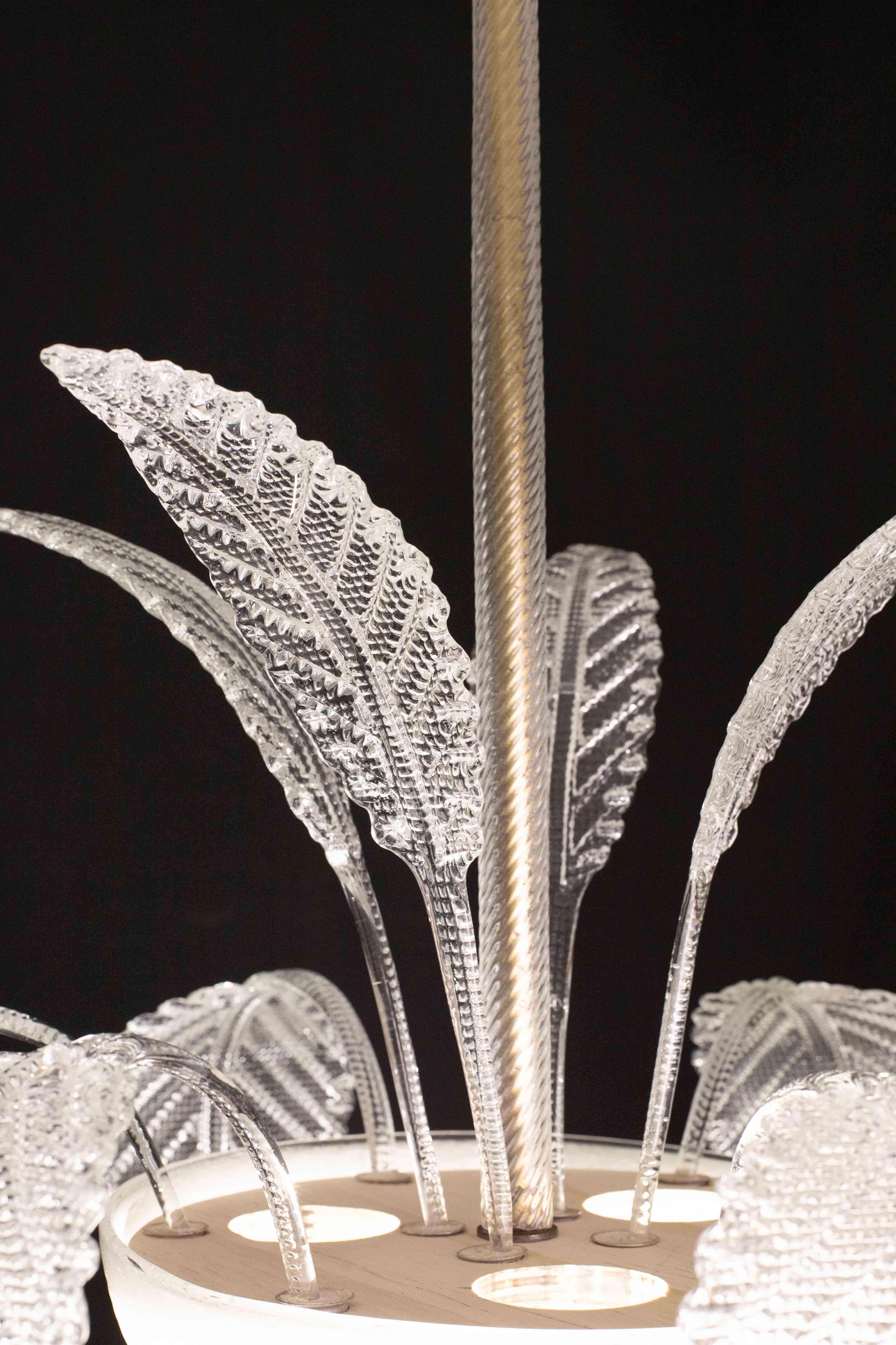 Araña de lujo Barovier & Toso, cristal Pulegoso de Murano, años 50 mediados del siglo XX en venta
