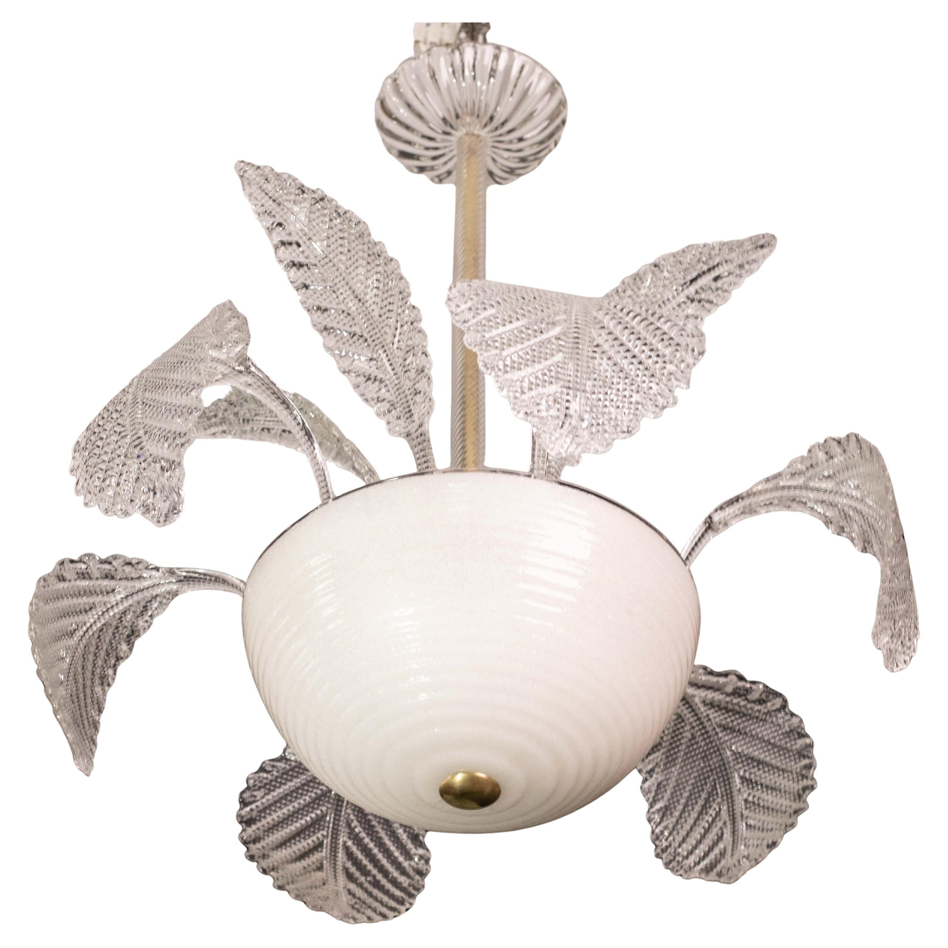 Lampadario di lusso Barovier&Toso, vetro di Murano Pulegoso, anni '50