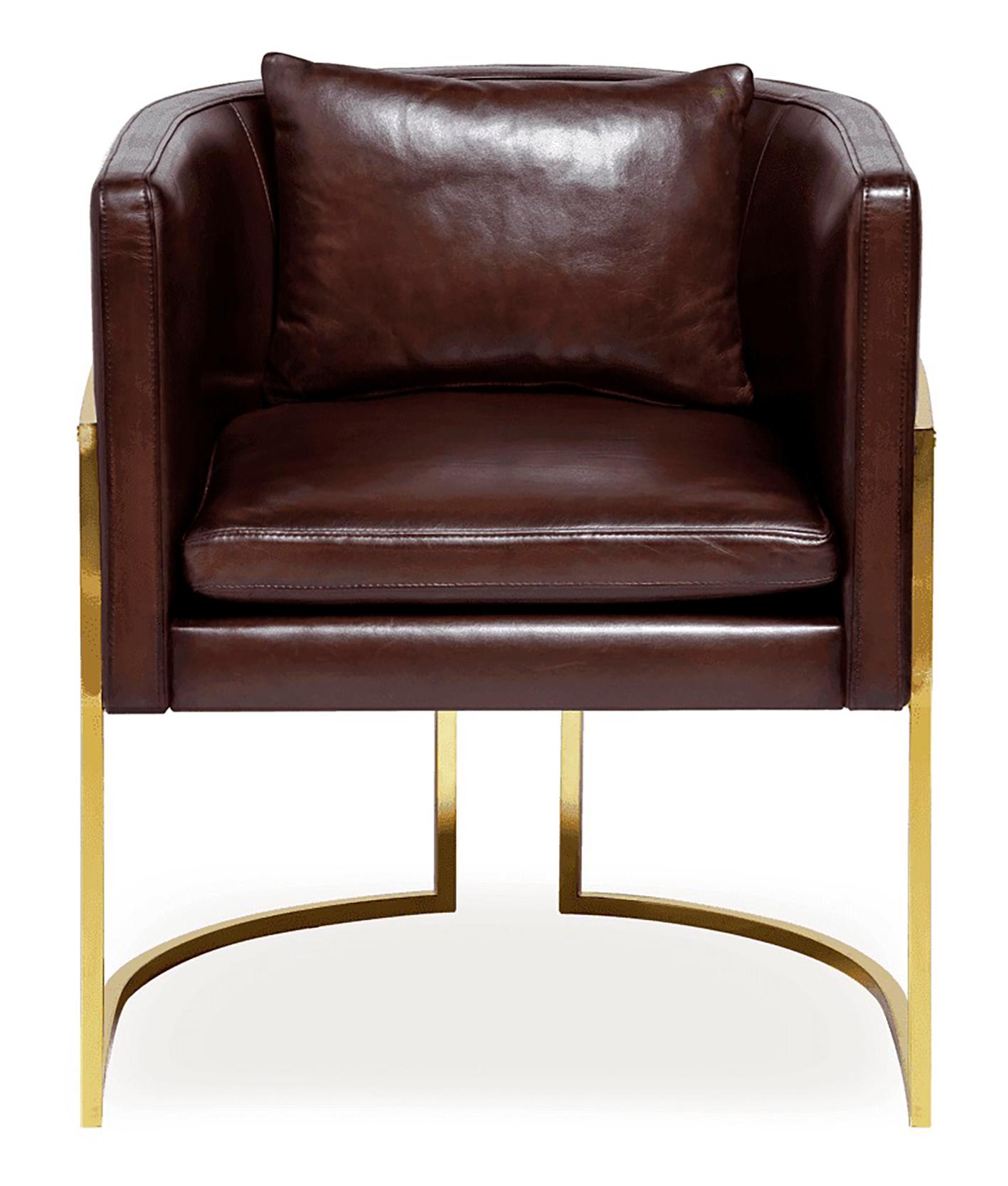 Der aktuelle Trend zu Art-Déco-Möbeln in Kombination mit der Liebe zum Leder macht diesen Stuhl zu einem der begehrtesten Stücke in unserer Kollektion. Der Stuhl Beverly Hills ist ein vielseitiges Möbelstück, das als Ess-, Wohn- oder Bürostuhl