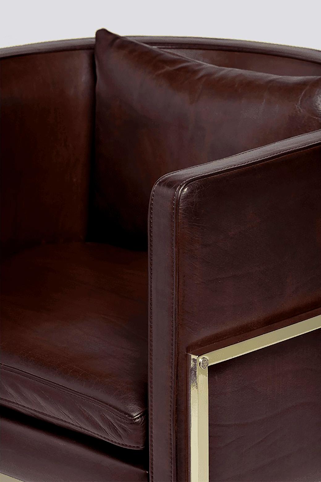 Luxus Beverly Hills Art Deco Zeitgenössische Leder gepolstert Dining & Sessel (Poliert) im Angebot