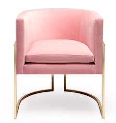 Luxury Beverly Hills Art Deco Contemporary Velvet Upholstered Dining & Armchair