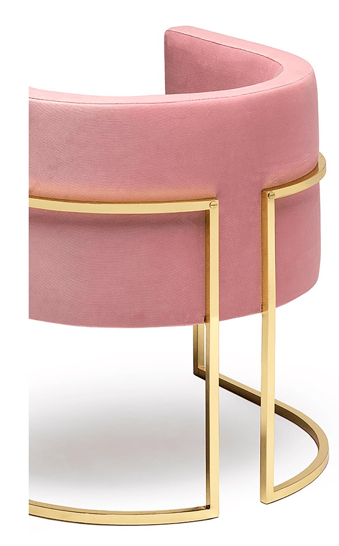 Luxury Beverly Hills Art Deco Contemporary Velvet Upholstered Dining & Armchair (Poliert) im Angebot