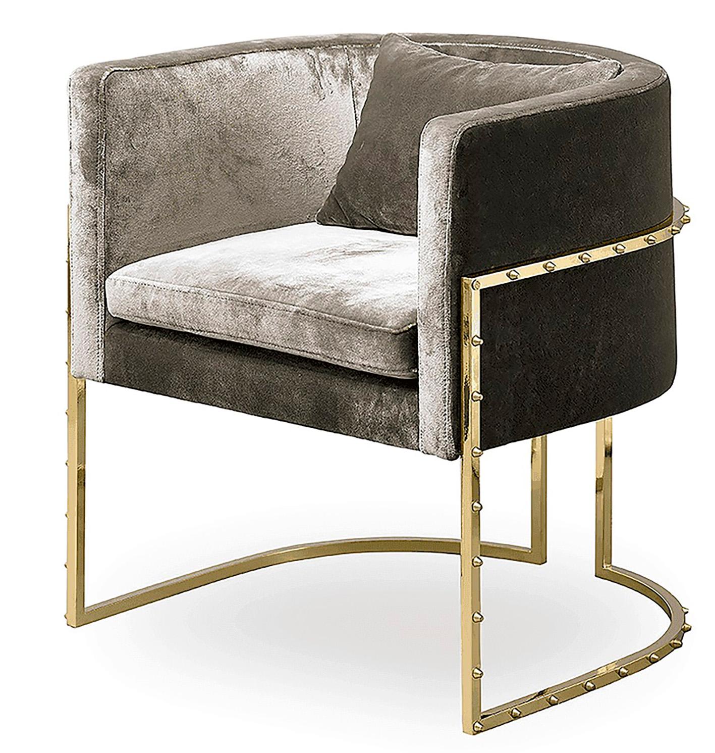 Luxury Beverly Hills Art Deco Contemporary Velvet Upholstered Dining & Armchair For Sale 2