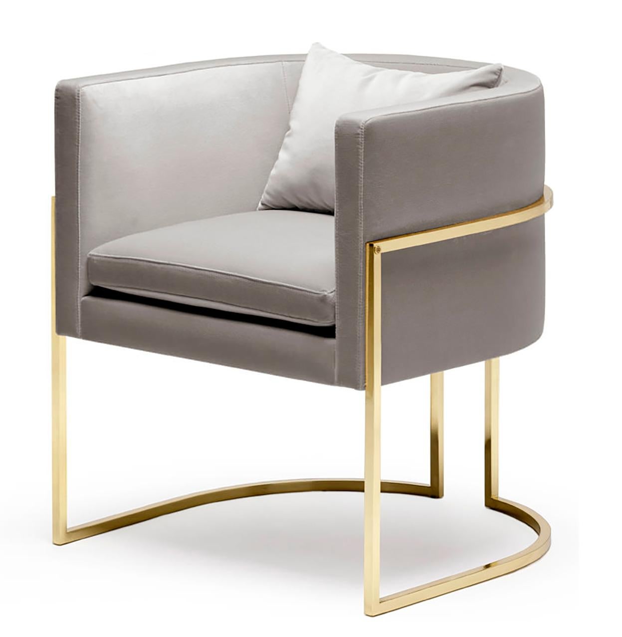 Luxury Beverly Hills Art Deco Contemporary Velvet Upholstered Dining & Armchair (Samt) im Angebot