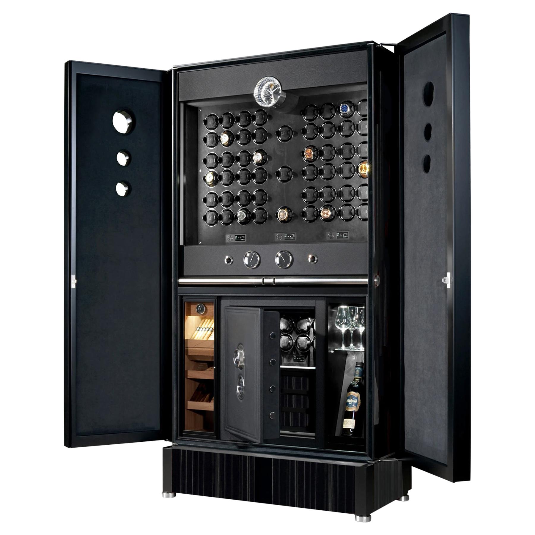 Luxury Black Watch Safe Cabinet