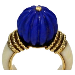 Luxury Boucheron Paris Ring 18K Gold Lapis Lazuli