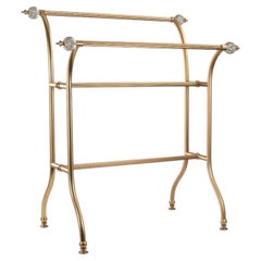 Luxury Brass and Crystal Freestanding Towel Rack – Italian Craftsmanship