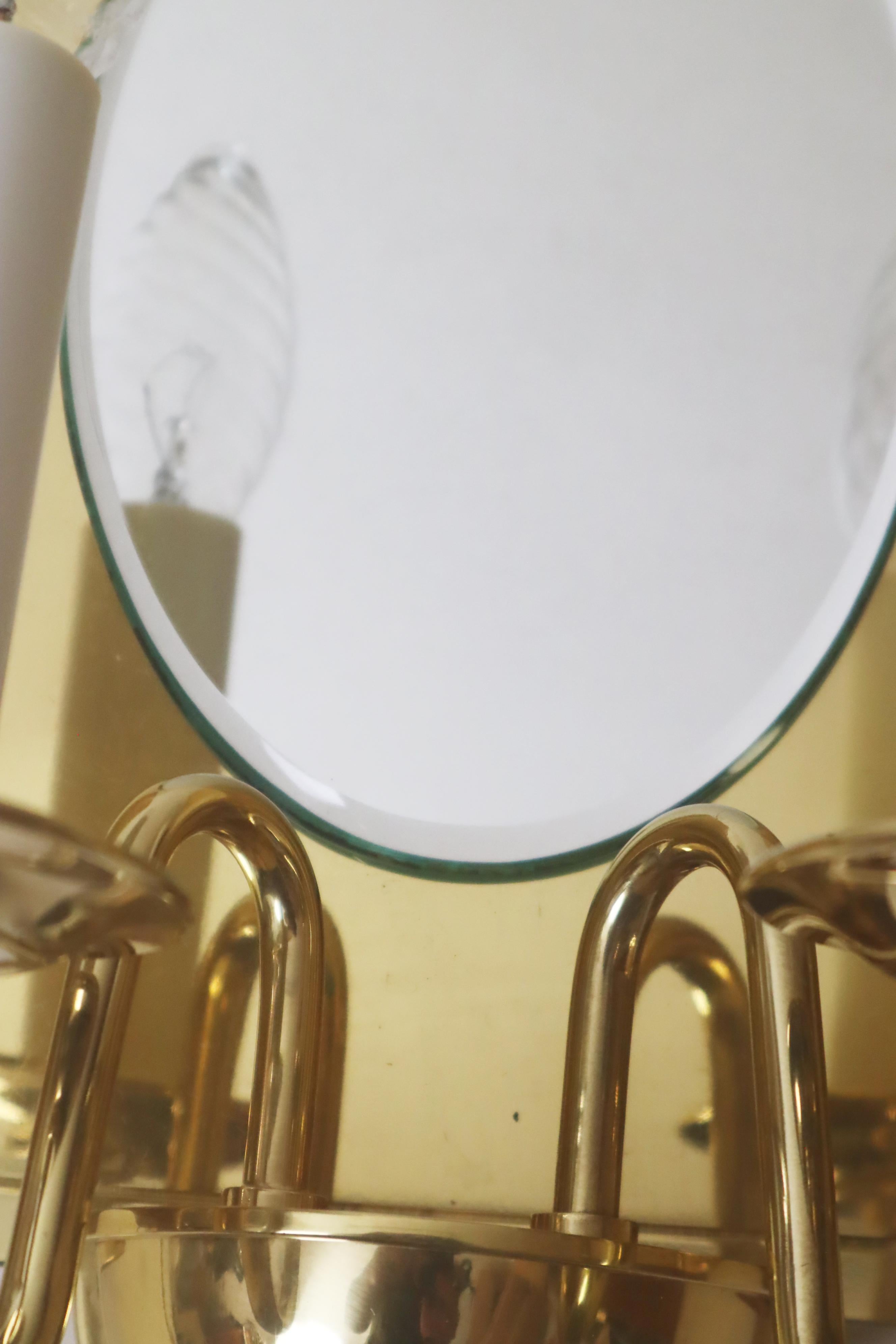 Lampe murale de luxe en laiton avec miroir, Vereinigte Werkstätten en vente 2
