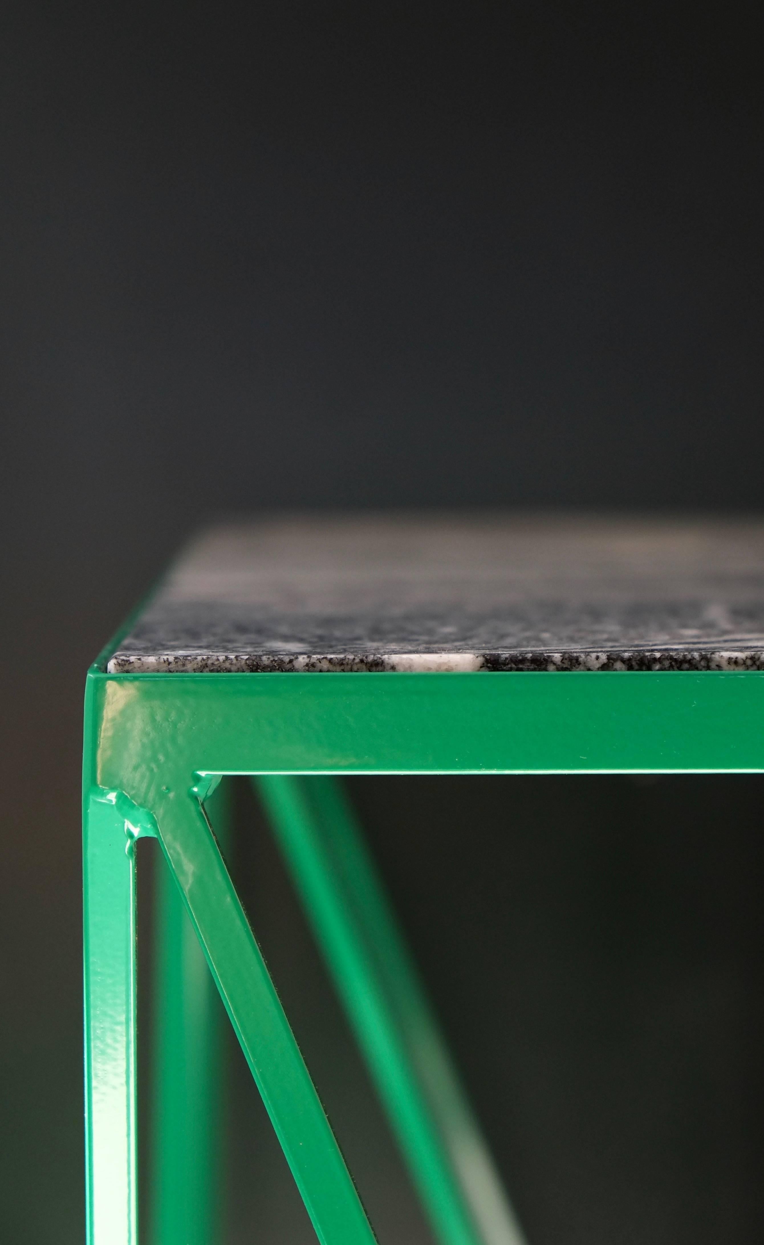 Modern Luxury Green Giraffe Console Table with Granite Top - Customisable  For Sale