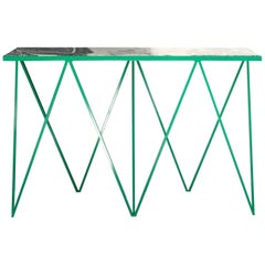 Console girafe de luxe verte avec plateau en granit, personnalisable 