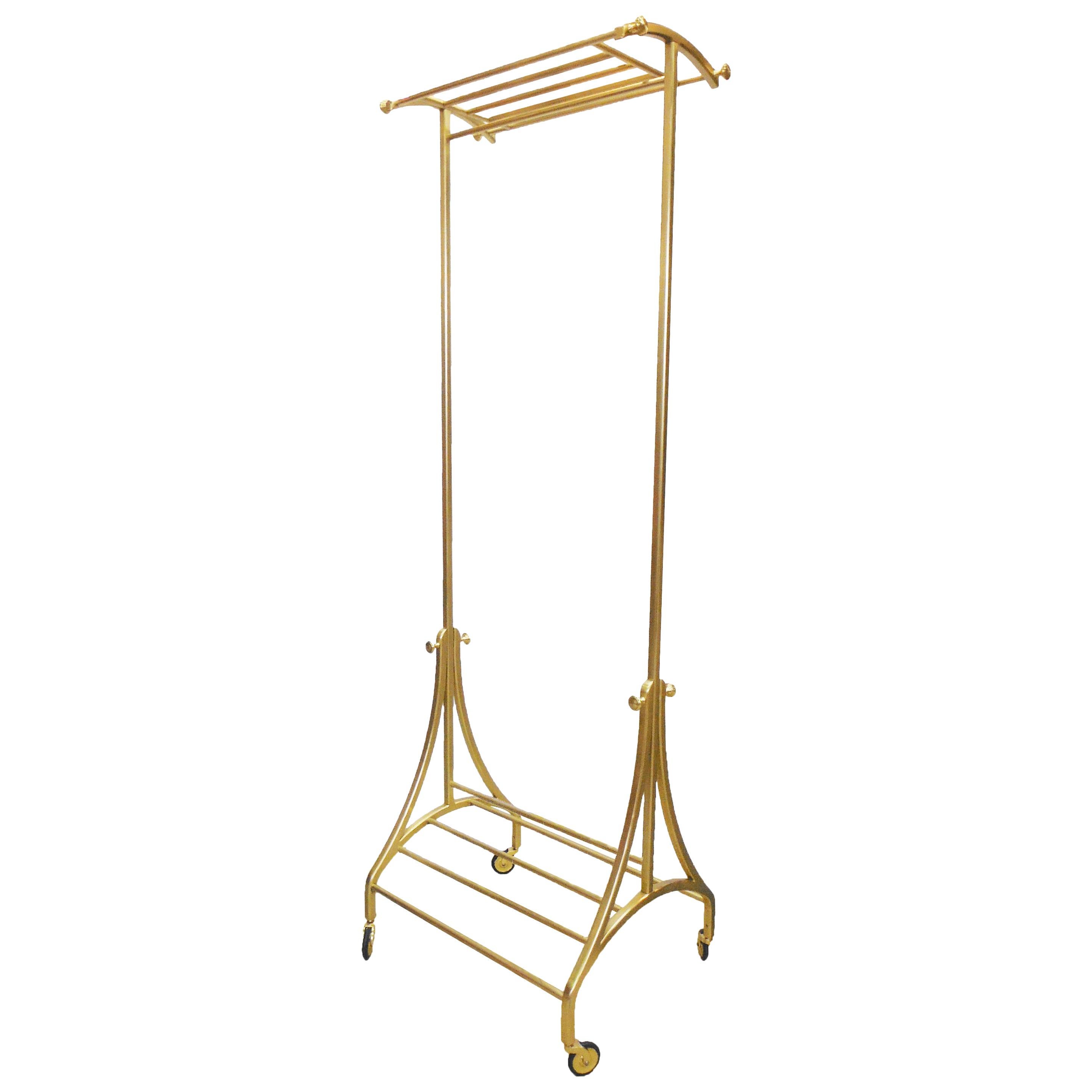 Luxury Bronze Rolling Clothing and Shoe Rack, in Stock (8) For Sale