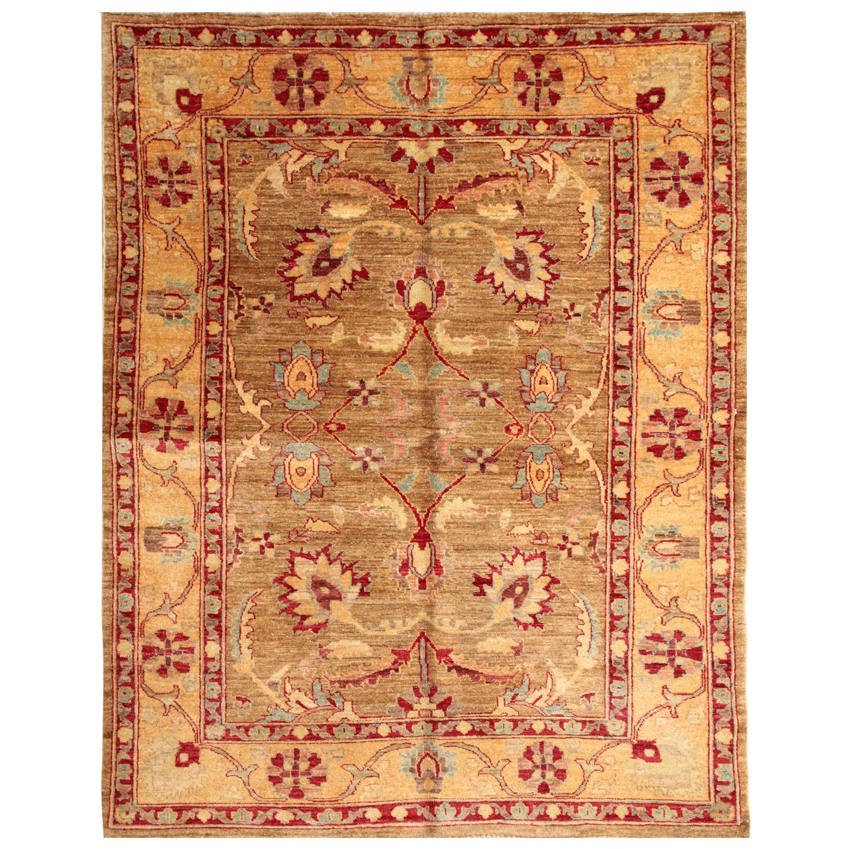 Luxury Brown Rug Ziegler Style Living Room Rugs, All Over Design