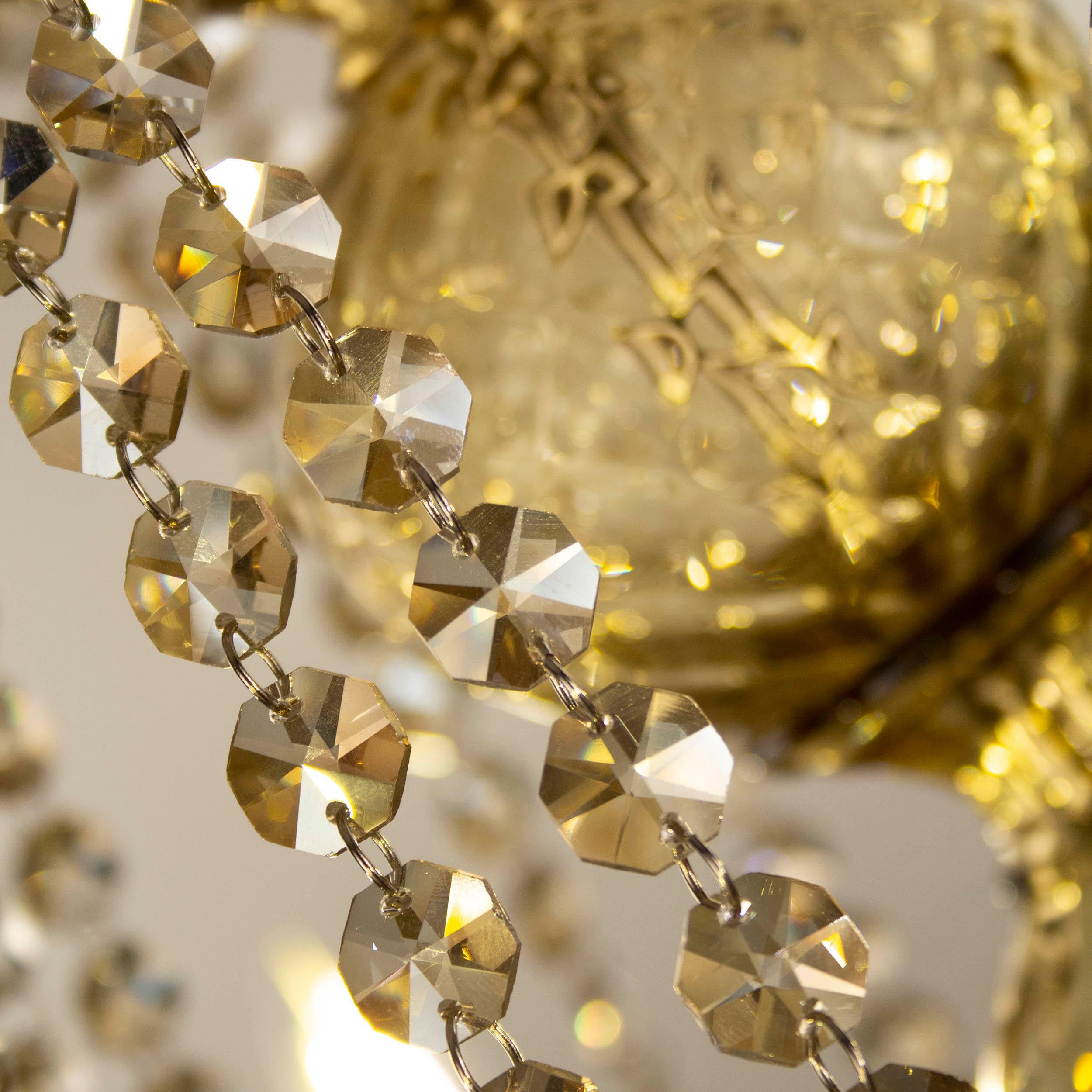 Italiano Lampadario di lusso a 8 bracci in cristallo scuro fumé di Murano di Multiforme in vendita