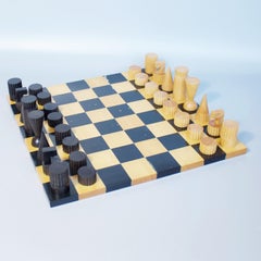 Luxury Chess and Draughts Set by Ghiso for Dunhill Ebony and Boxwood Pieces