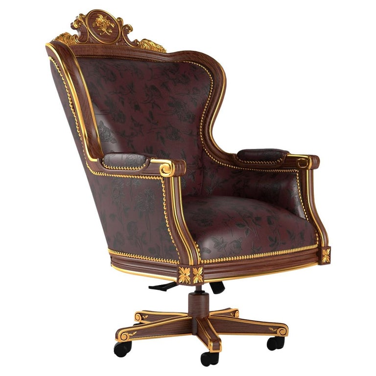 Luxury Classic Style Swivel Armchair For Sale at 1stDibs