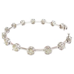EARLY CHRISTMAS BLOWOUT, 11.80 Ct Natural Diamond Bar Bracelet 14K White