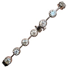LIQUIDACIÓN DE LUJO: Pulsera de barras con diamantes naturales de 11,80 quilates, en oro blanco de 14 quilates