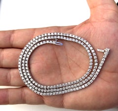 LUXURY CLOSEOUT, 12.10 Cts Natural Diamond Tennis Necklace 14K White 16''