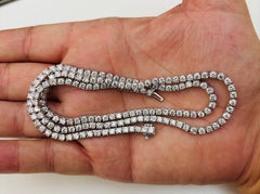LUXURY CLOSEOUT, 13.60 CtsNatural Diamond Tennis Necklace 14K White 18''