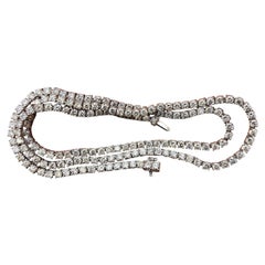 LUXURY CLOSEOUT, 13.60 CtsNatural Diamond Tennis Necklace 14K White 18''