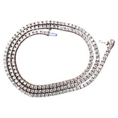 LUXURY CLOSEOUT, 13.60 CtsNatural Diamond Tennis Necklace 14K White 18''