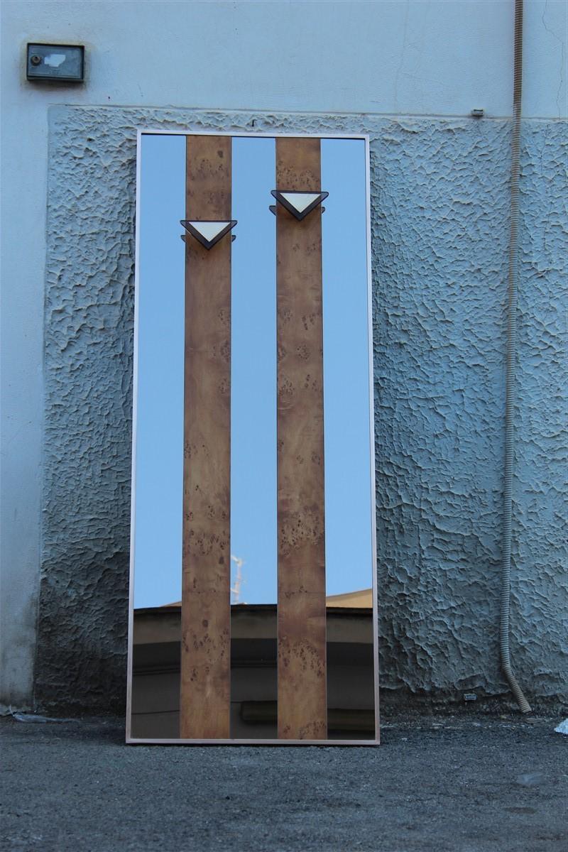 Porte-manteaux de luxe minimaliste en or et laiton avec anneau en forme d'orme, miroir Zevi, 1970 en vente 9