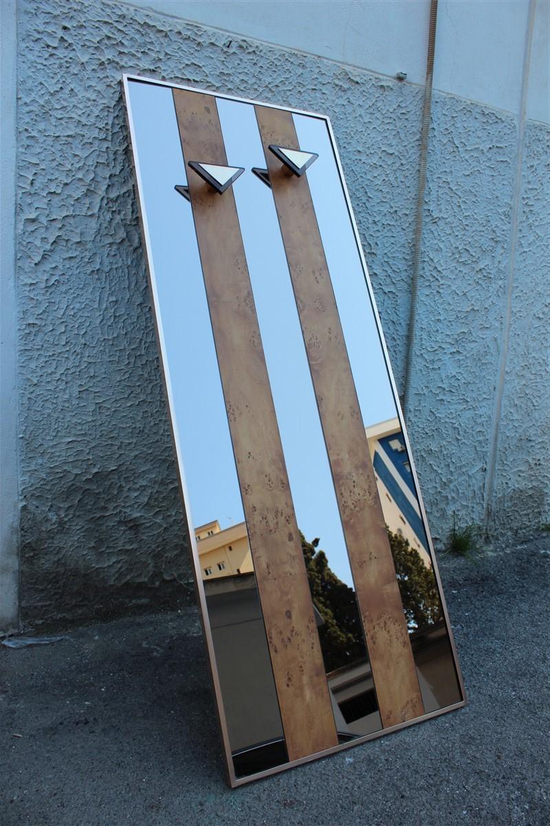 Luxury Clothes Hangers Minimalist Elm Briar Brass Gold and 1970 Mirror Zevi In Good Condition For Sale In Palermo, Sicily