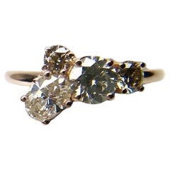 Anillo racimo de lujo Anillo cóctel de diamantes en oro rosa de 18 KT