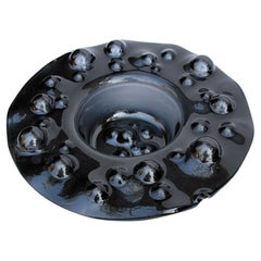 Luxury Contemporary Decorative Bowl "Geyser Black" made of glass