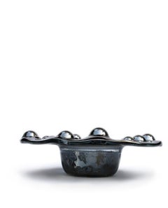 Bol décoratif de luxe contemporain "Geyser Graphite" en verre