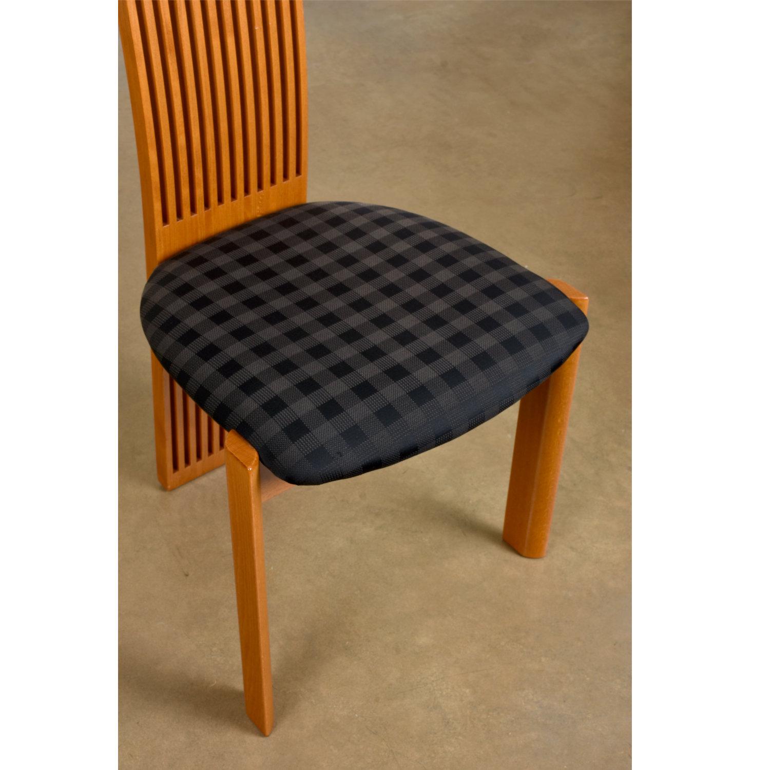 Fabric Luxury Costantini Pietro High Back Modern Italian Cherry Dining Chairs