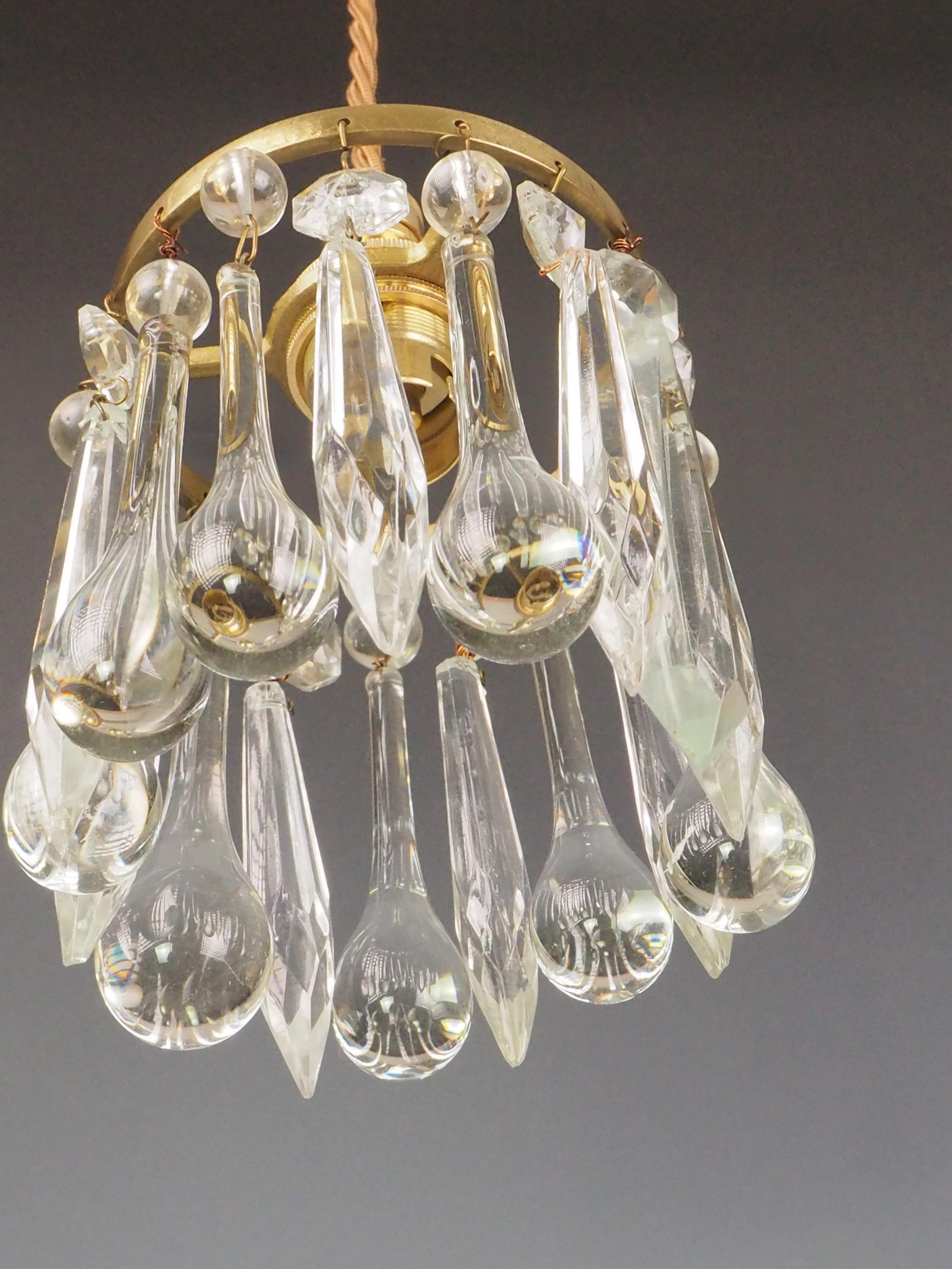 Ciondolo da soffitto in cristallo di lusso - Originale apparecchio di illuminazione vintage in vendita 4