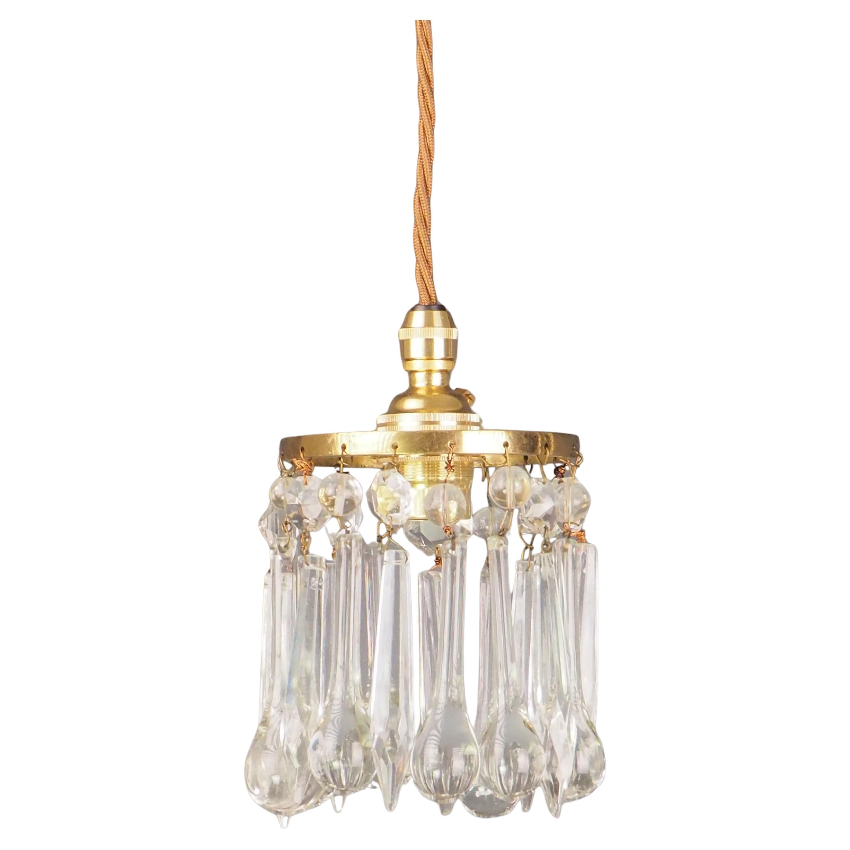 Luxury Crystal Ceiling Pendant - Original Vintage Light Fixture