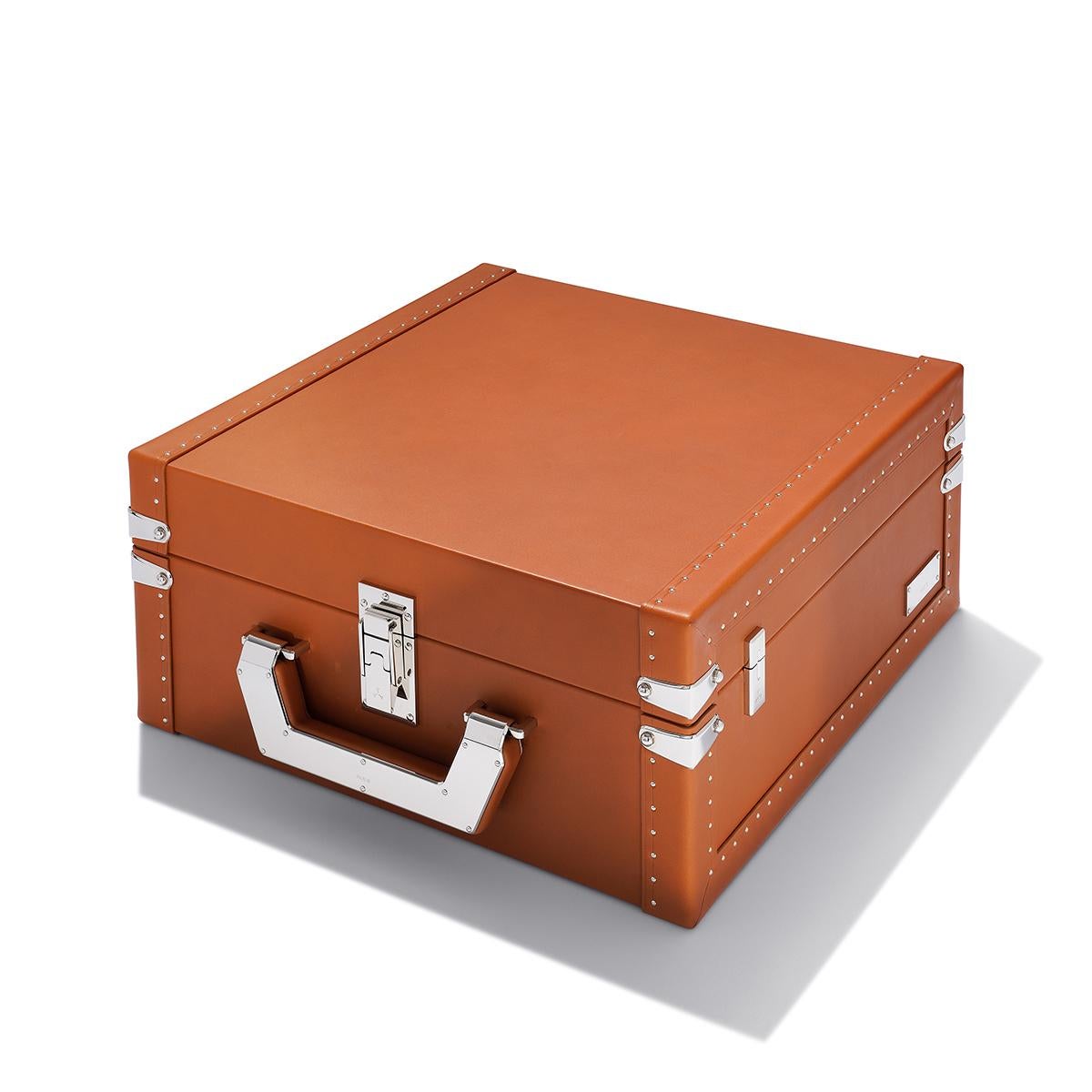 Hand-Crafted Luxury Cuban Cognac or Green Suitcase For Sale