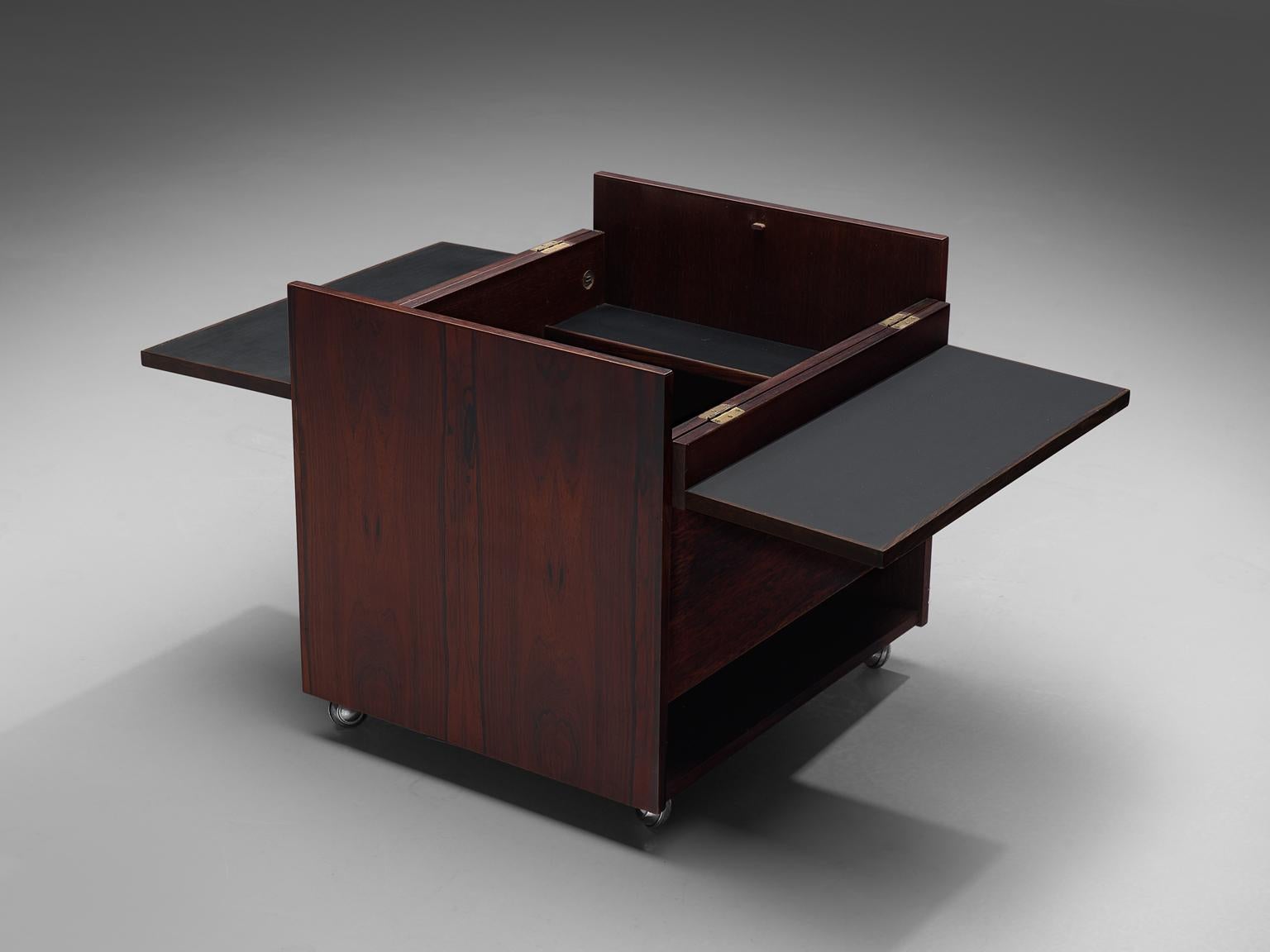 Danish Luxury Cube Shaped Dry Bar in Rosewood