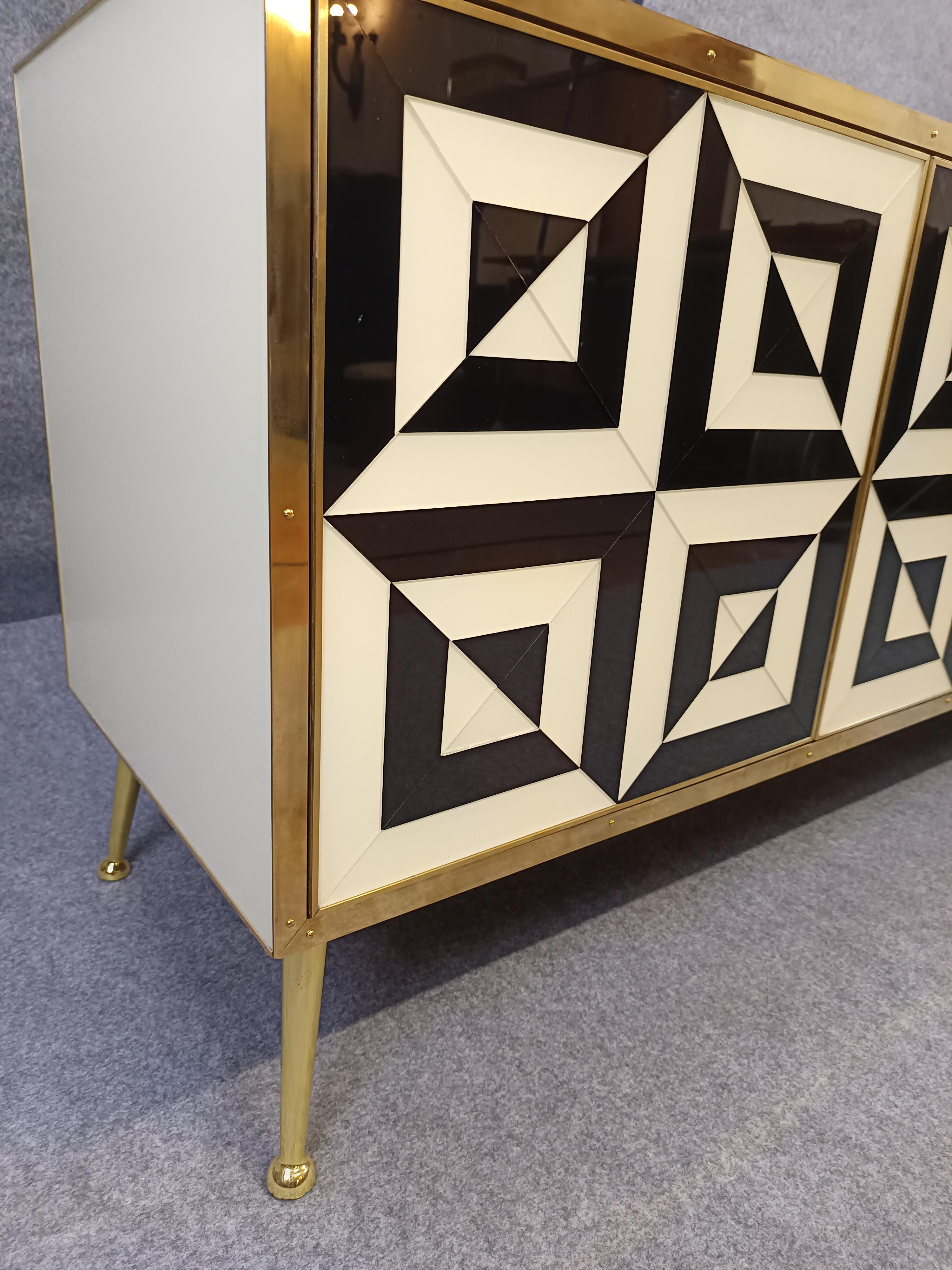 Armario de lujo 4 puertas con diseño óptico años 70 Justfurnituress Design en venta 1